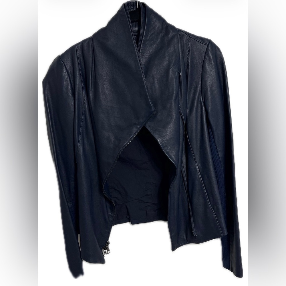Vince Navy Leather Jacket